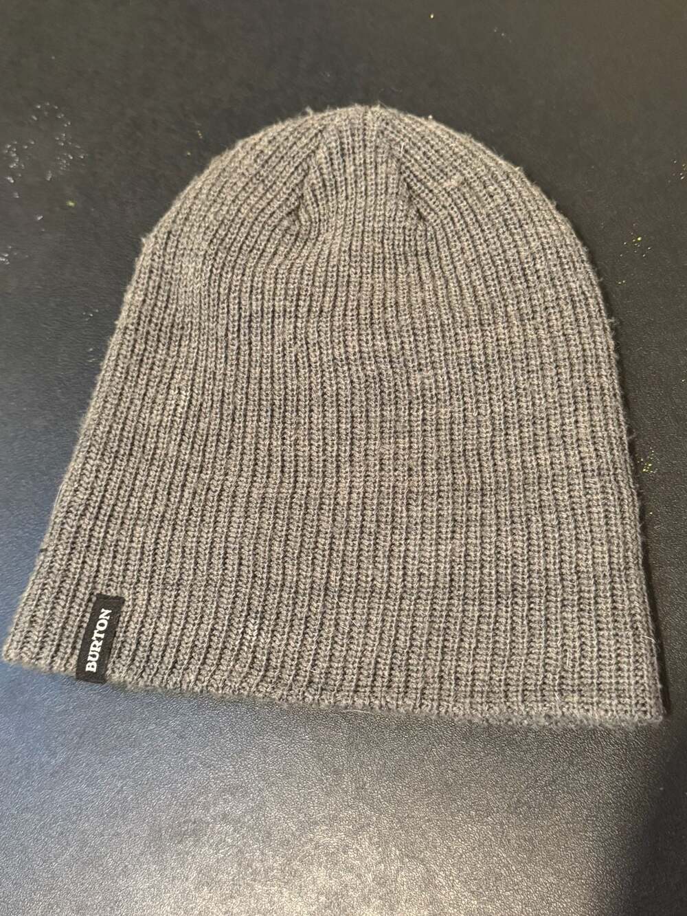 Burton Gray Ribbed Knit Beanie Hat